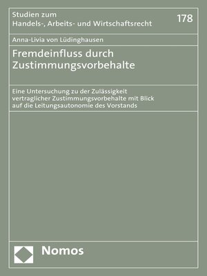 cover image of Fremdeinfluss durch Zustimmungsvorbehalte